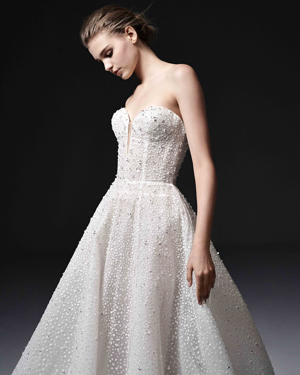Model wearing a Nicole and Felicia gown