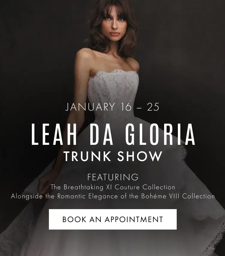 Leah Da Gloria trunk show banner